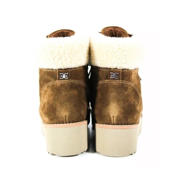 SAM EDELMAN Suede Franc Ankle Shearling Warm Boots Toffee Brown 5.5 Medium NWT - Picture 4 of 8